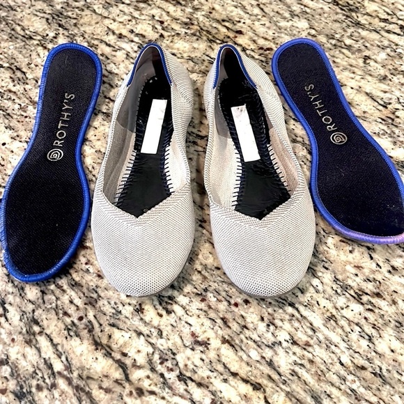 ROTHY'S,THE FLAT ROUND TOE CREAM BALLET FLATS SHOES, WOMEN'S, Size 9.5 - Picture 1 of 7
